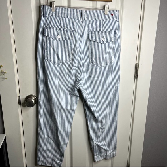Sundry High Rise Blue & White Striped Crop Denim Jeans Size 30 - Picture 8 of 8